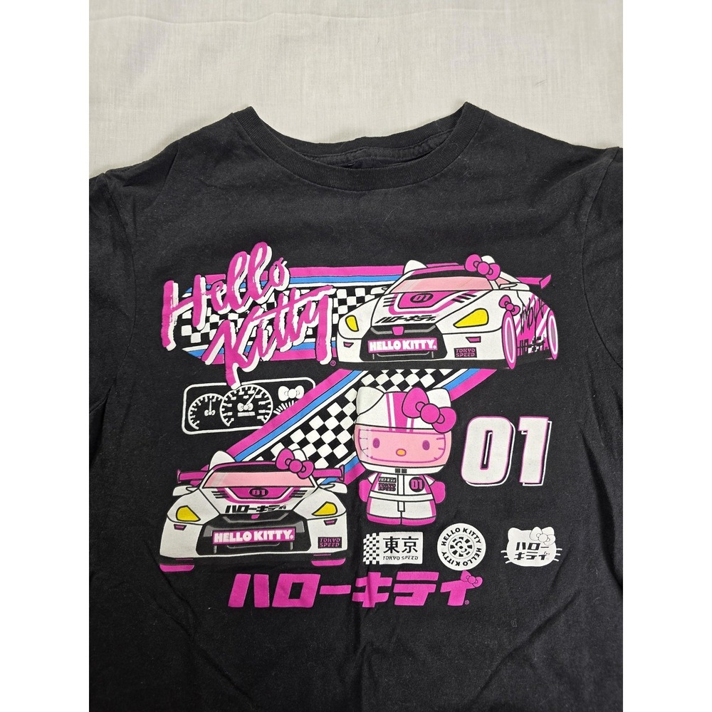 Hello Kitty Sanrio Shirt Womens Small Black Tokyo Speed Racing Graphic Tee 01